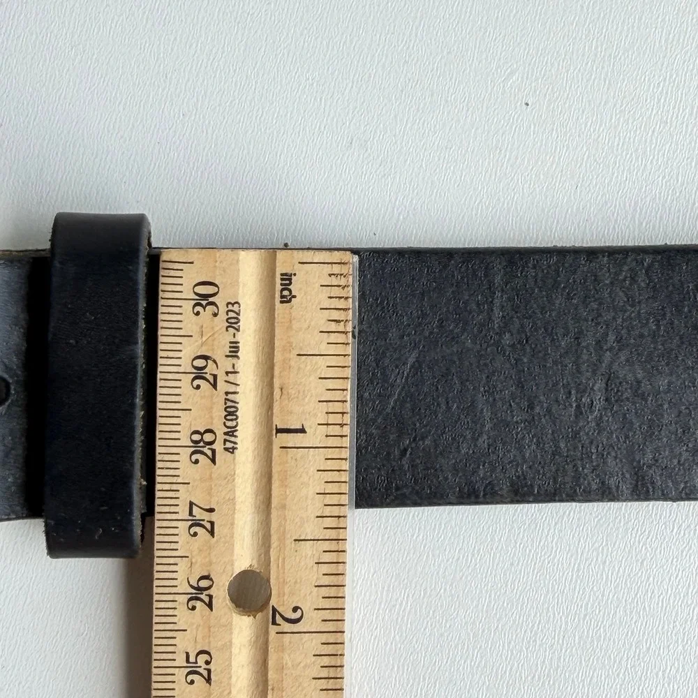 Gap Leather Belt Womens Small Black Classic Casual Square Buckle 1.5